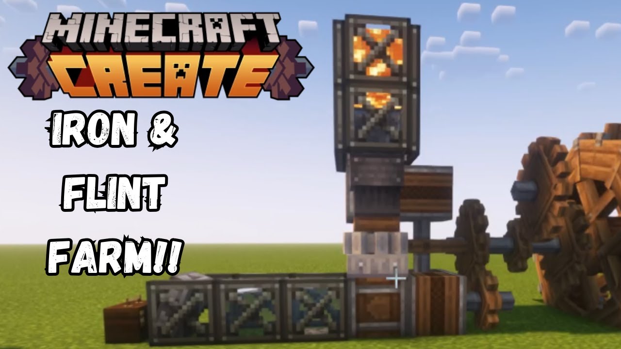 Early Game Iron Nugget & Flint Farm | Minecraft Create Mod Tutorial (No Brass Needed)