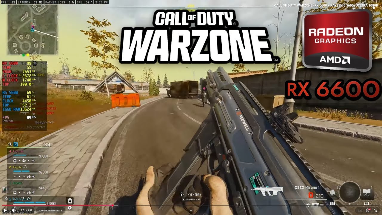 CALL OF DUTY WARZONE (RX 6600 + RAYZEN 5 5600) UTLTRA 1080P