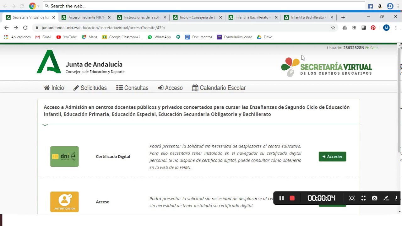 Escolarización Junta de Andalucía