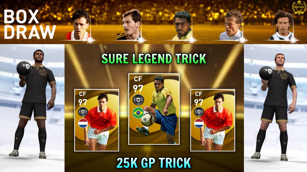 100% Working Legends Gp Box Draw Trick in Pes 2021 Mobile || Legend Romario & M. Van Basten Trick