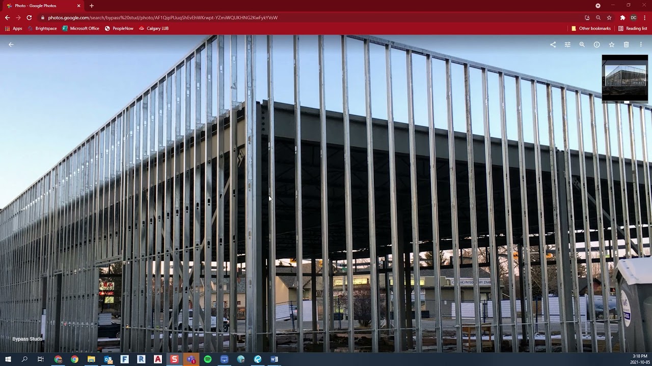 Exterior Wall Stud Position in Relation to Steel Superstructure