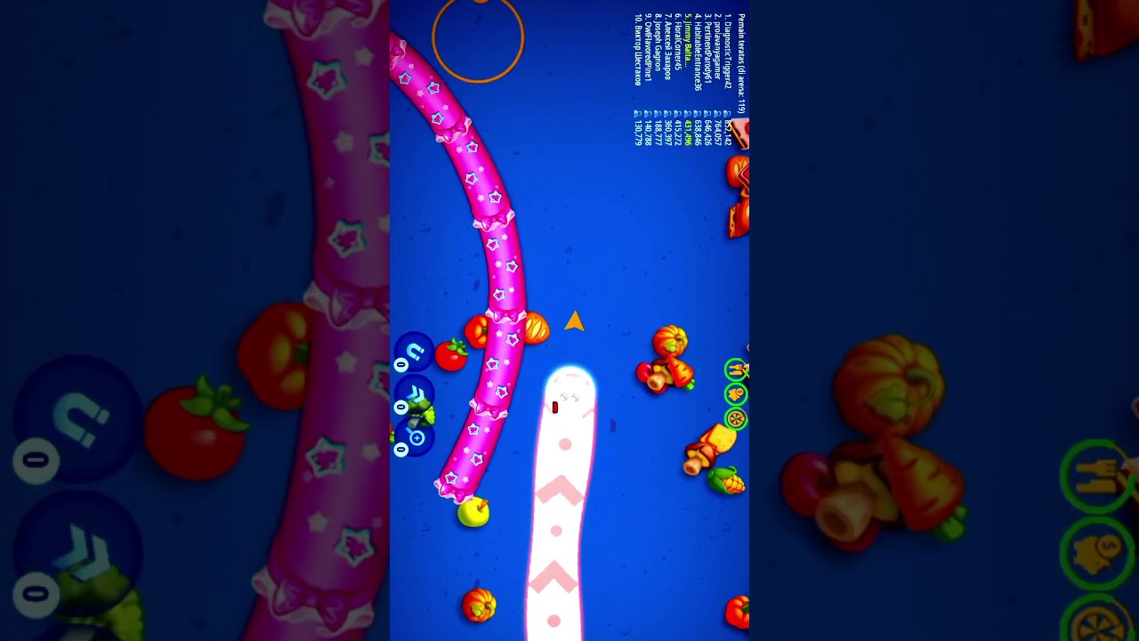 Worms Zone io, best trolling world record, slither io gameplay #shorts