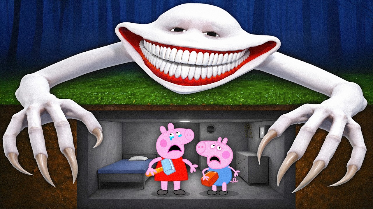 We built an UNDERGROUND BUNKER to SURVIVE the MONSTERS in Roblox! 🐷😱