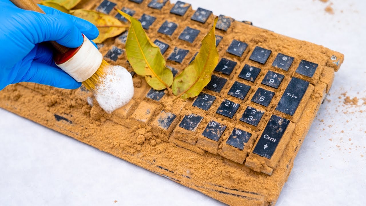 Satisfying Cleaning The Dirtiest Keyboard Ever. ASMR Sounds. Change Cleaning ASMR