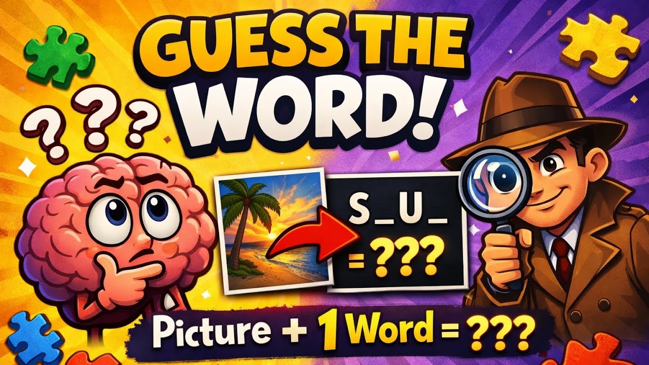Guess The Hidden Word! 🧠 Picture + 1 Word Challenge