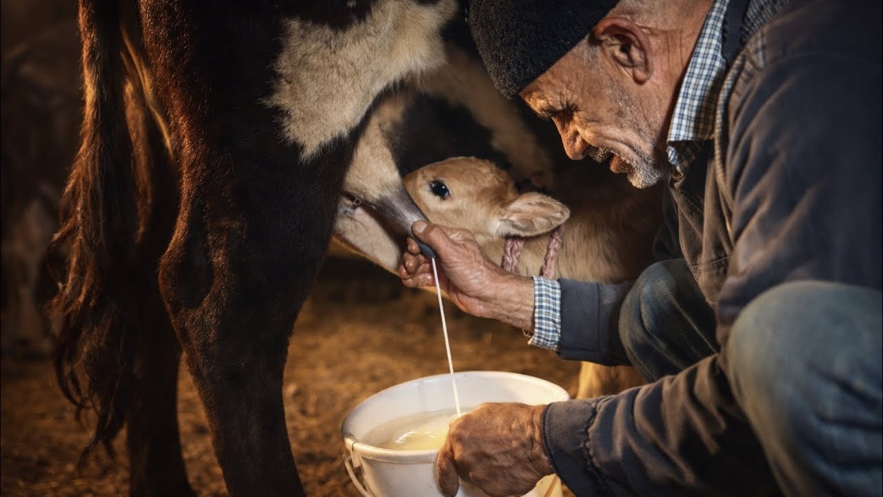 Mountain Village Evening | Milking, Fire & Handmade Cheese (Part 1)