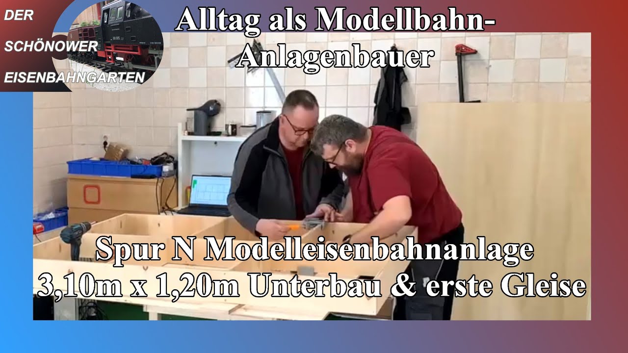 Modellbahn Anlagenbauer: Spur N Modelleisenbahnanlage 3,10m x 1,20m Unterbau & erste Gleise