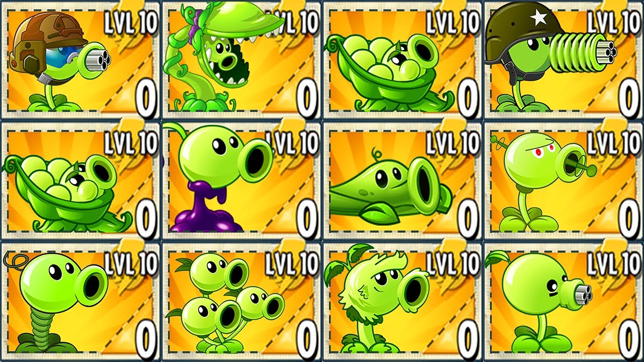 All Green Pea Plant vs Barrelhead Zombie! in Plants vs. Zombies 2 Mod
