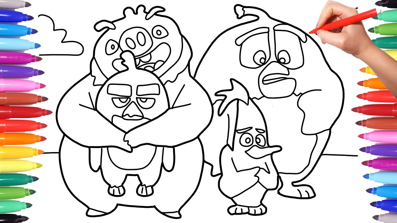 ANGRY BIRDS 2 COLORING PAGES - DRAWING AND COLORING THE ANGRY BIRDS MOVIE 2 FRENEMIES