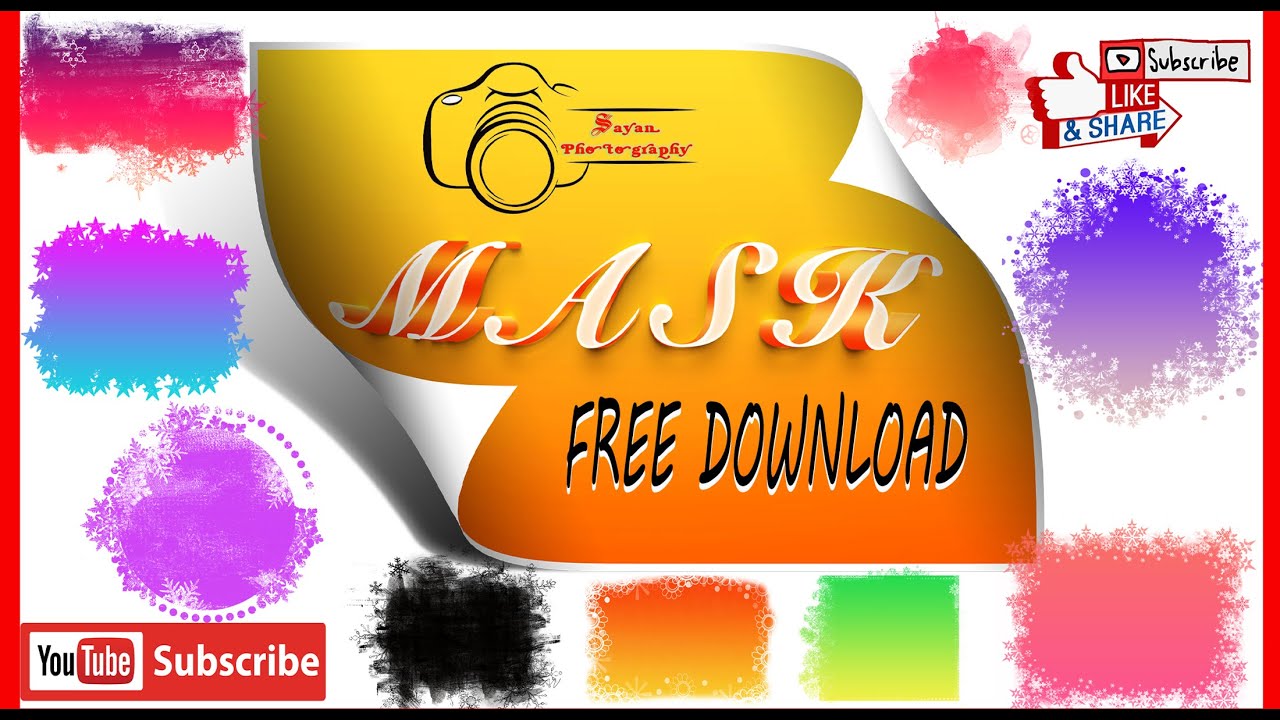 Water Color Masks PNG Files Free Download | Paint Mask File | For Photoshop Designing