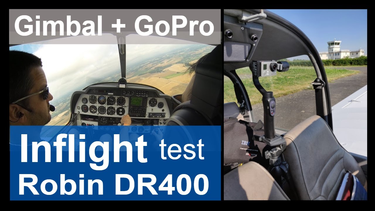 Test Gimbal GoPro Atterrissage à Mortagne Robin DR400