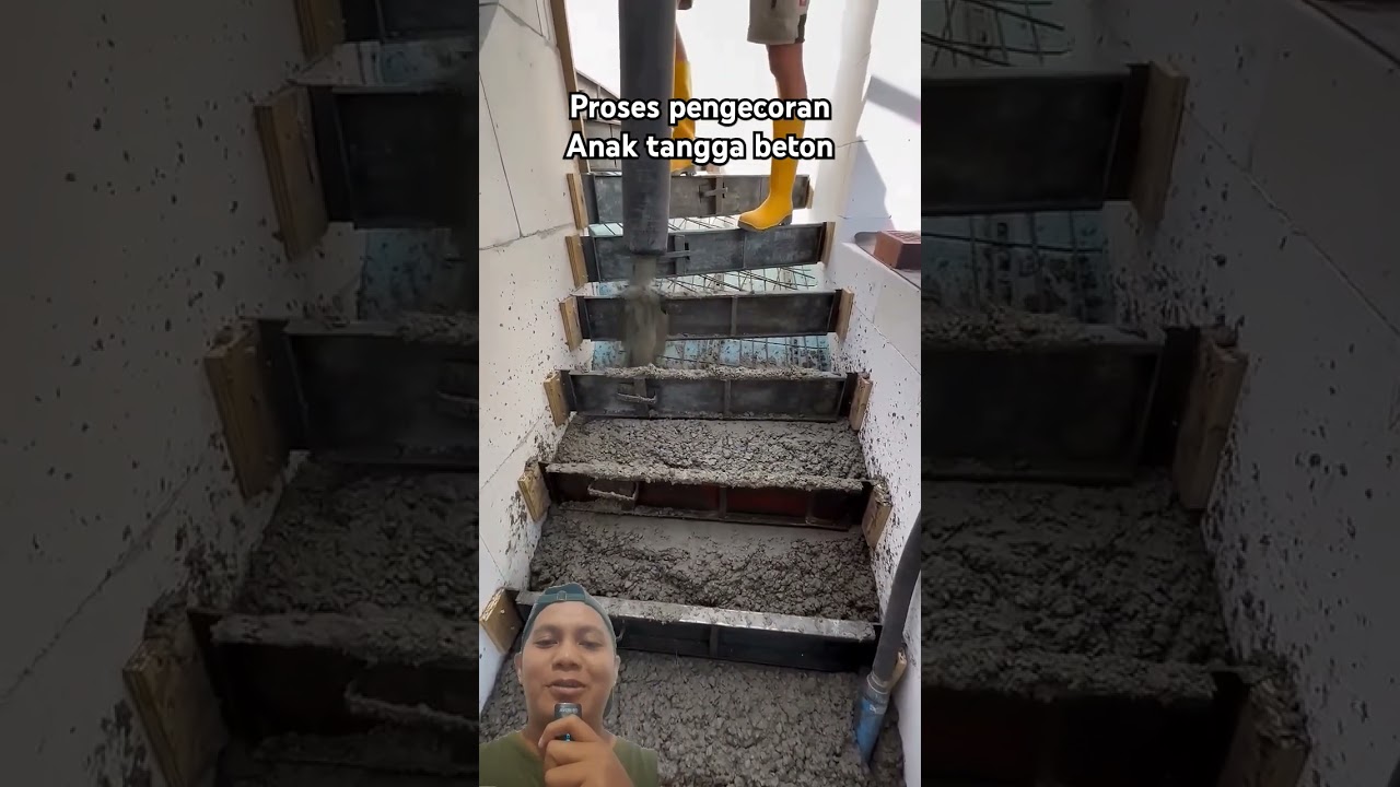 Proses pengecoran anak tangga beton #short #pengecorananaktanggabeton #tanggabeton