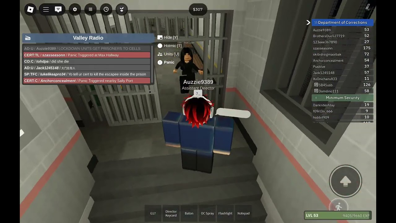 Assistant director in V prison roleplay