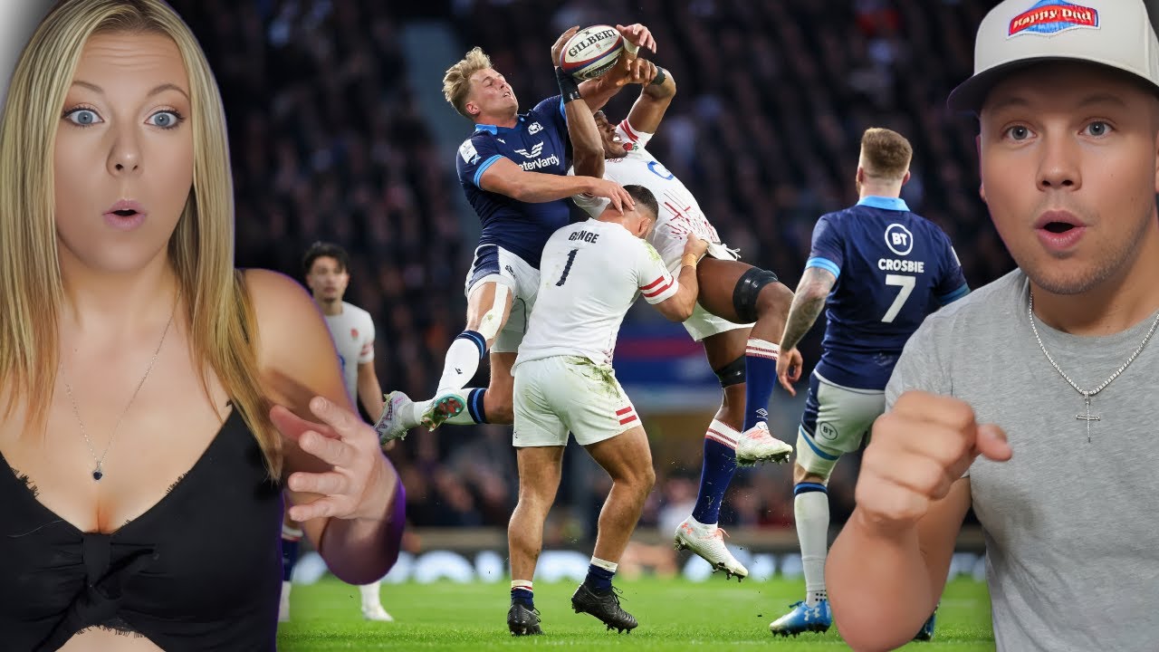 He Got LAUNCHED! 😱 Couple Reacts to BEST Rugby Tackles 2025