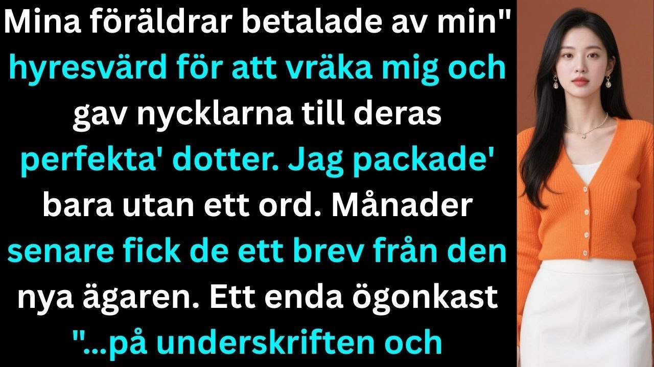 Mina föräldrar betalade av min hyresvärd för att vräka mig och lämnade nycklarna till deras perfekta