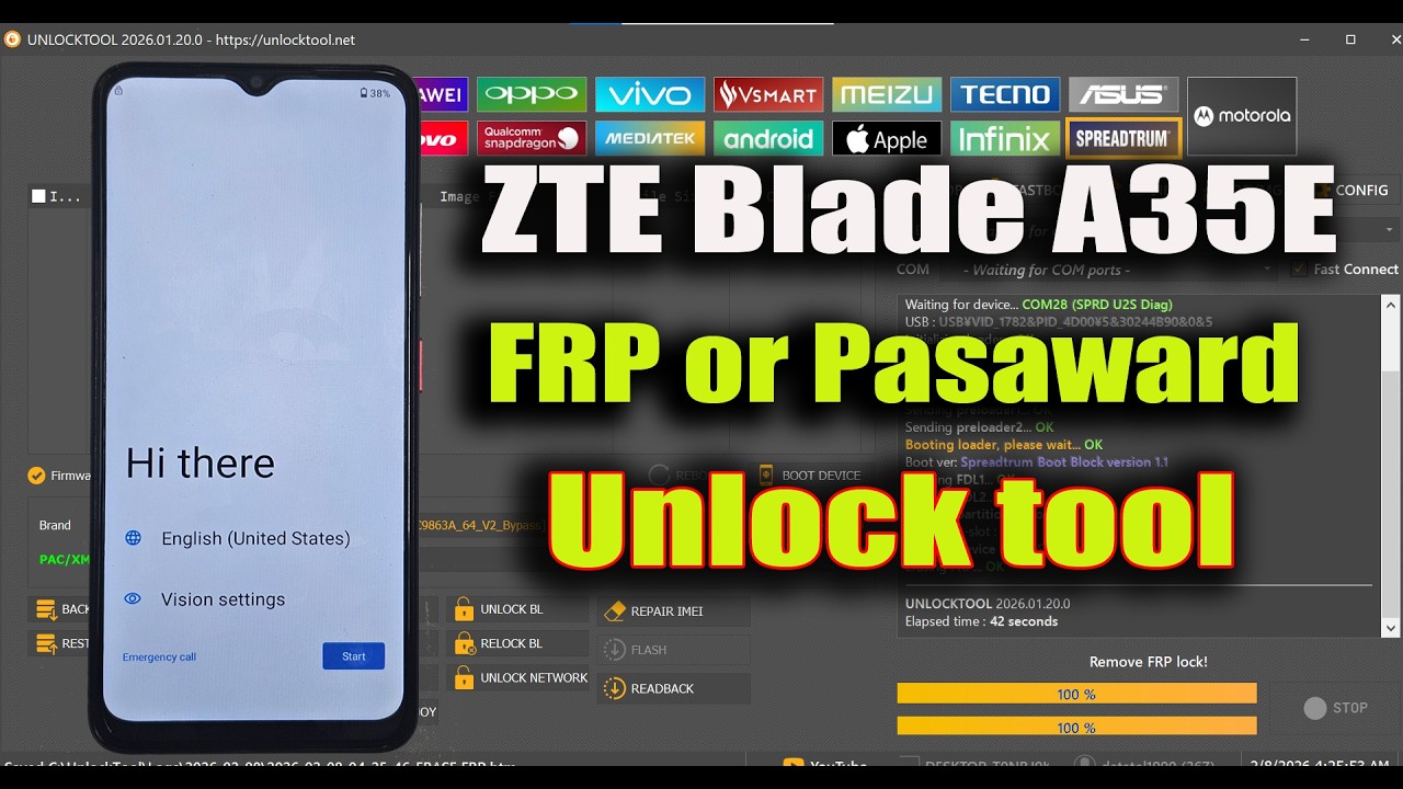 ZTE Blade A35E FRP Unlock & Password Reset Tool Unleashed for 2026!