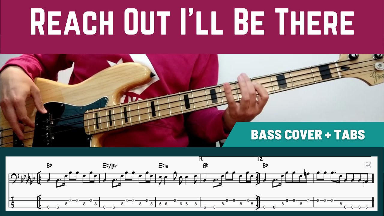 The Four Tops - Reach Out I'll Be There (Bass Cover + TAB)