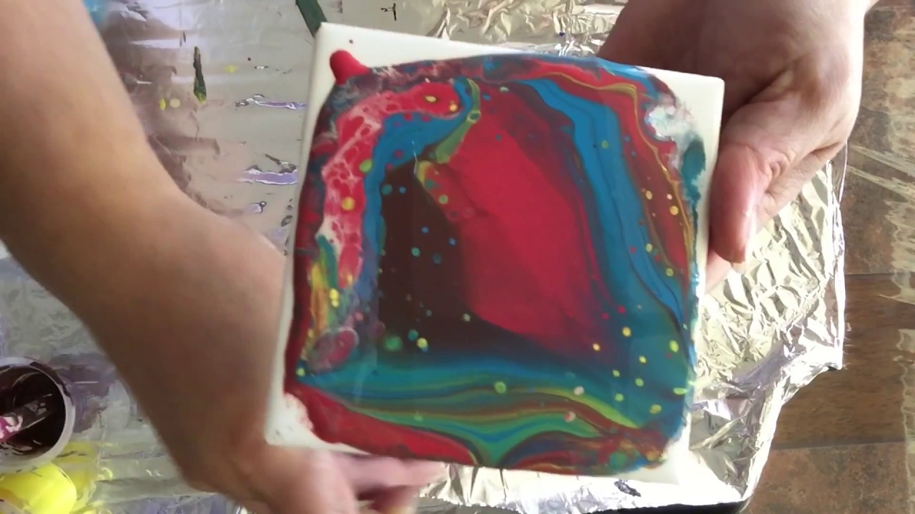 Pintura, Aerosol, y Alcohol.  Arte Acrilico Fluido. Pintura en Acrilico Liquido. Pouring. (065)