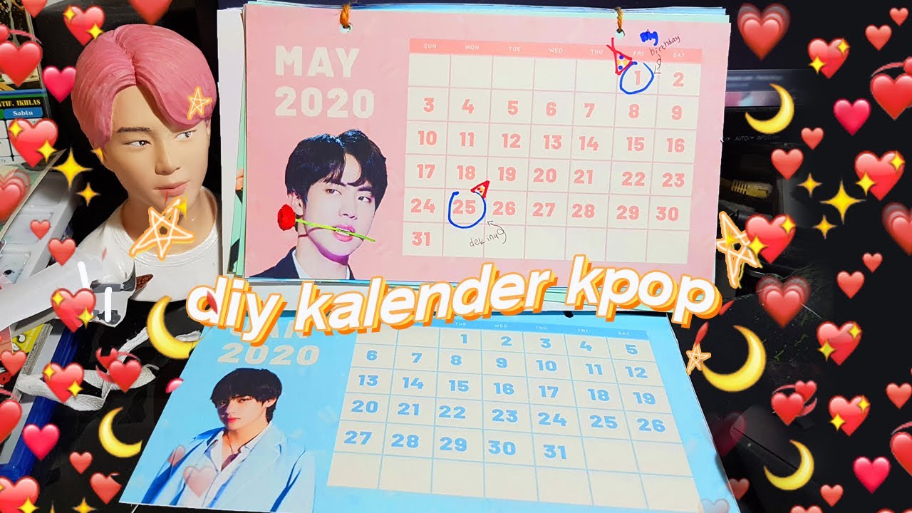 DIY Kalender Kpop Dari HP | App Canva & Picsart | virakkuma