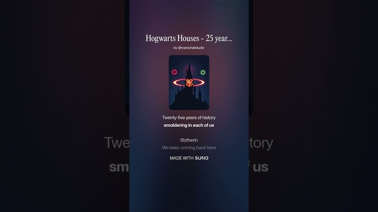 Hogwarts Houses   25 years since the first film - AI music
