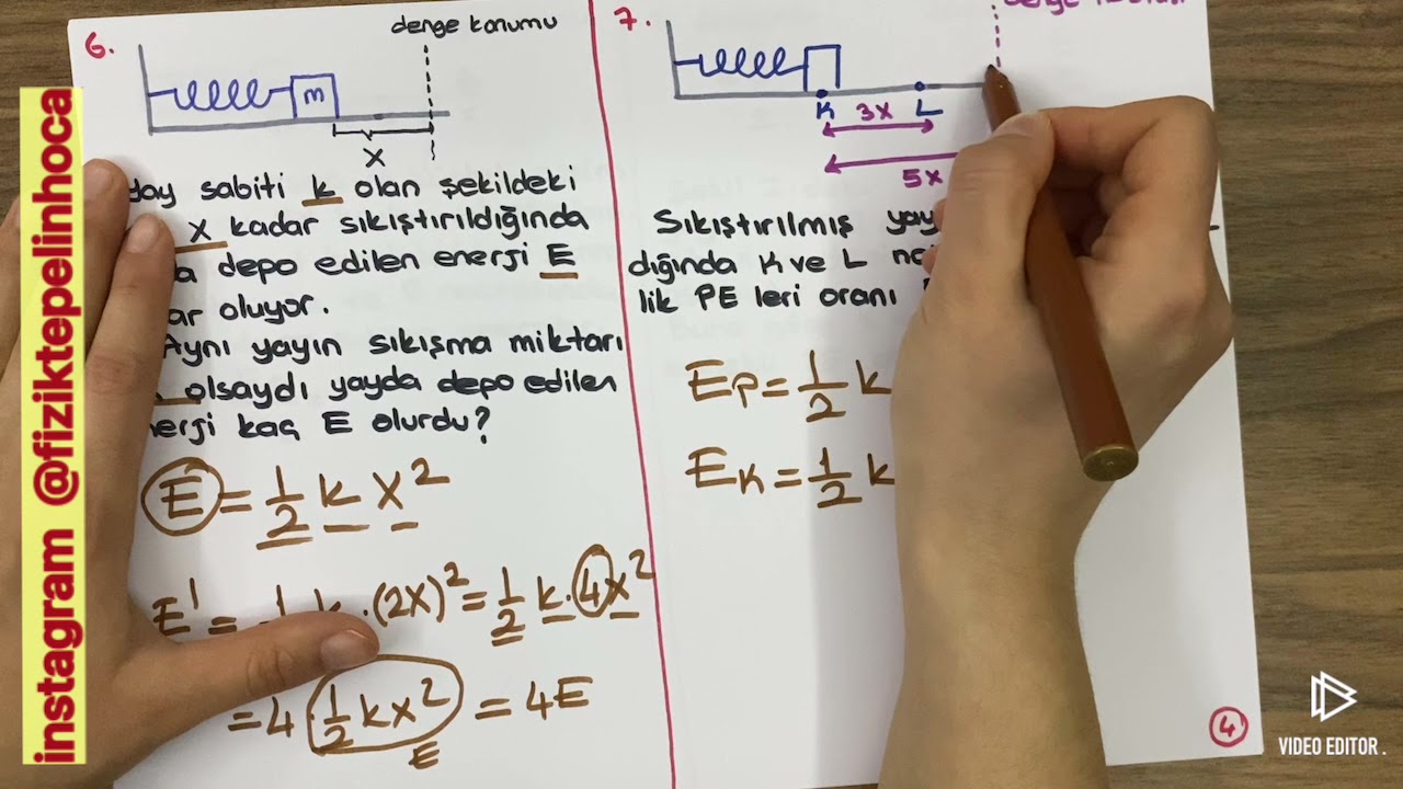 TYT Fizik İş Güç Enerji 5 - Esneklik Potansiyel Enerjisi Konu ve Soru
