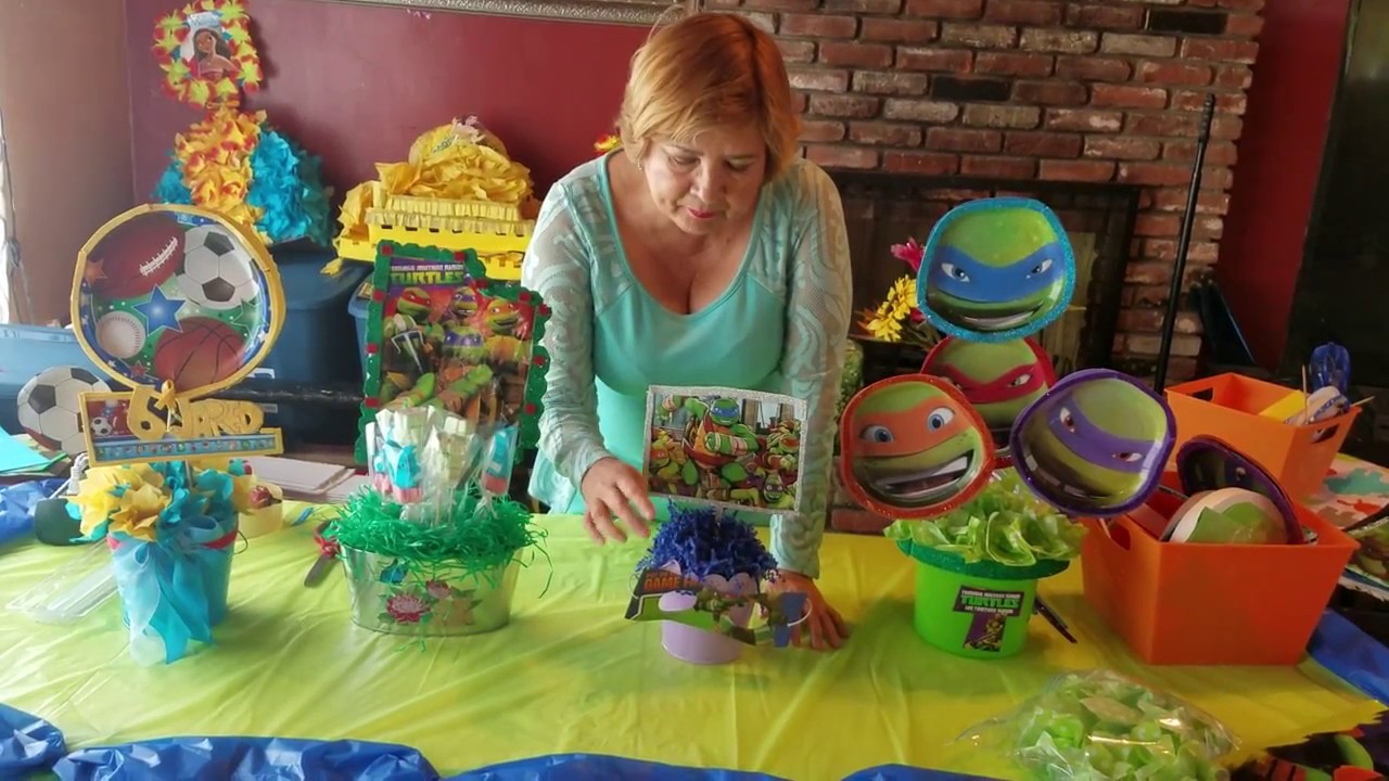 CENTROS DE MESA ESTILO NINJA TURTLES