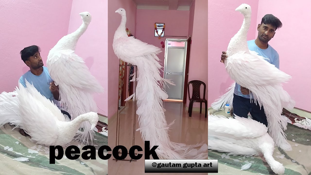 Thermocol Carft With Carving #peacock #diy #art
