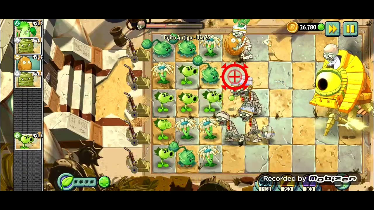 Derrotando o primeiro boss de pvz 2!