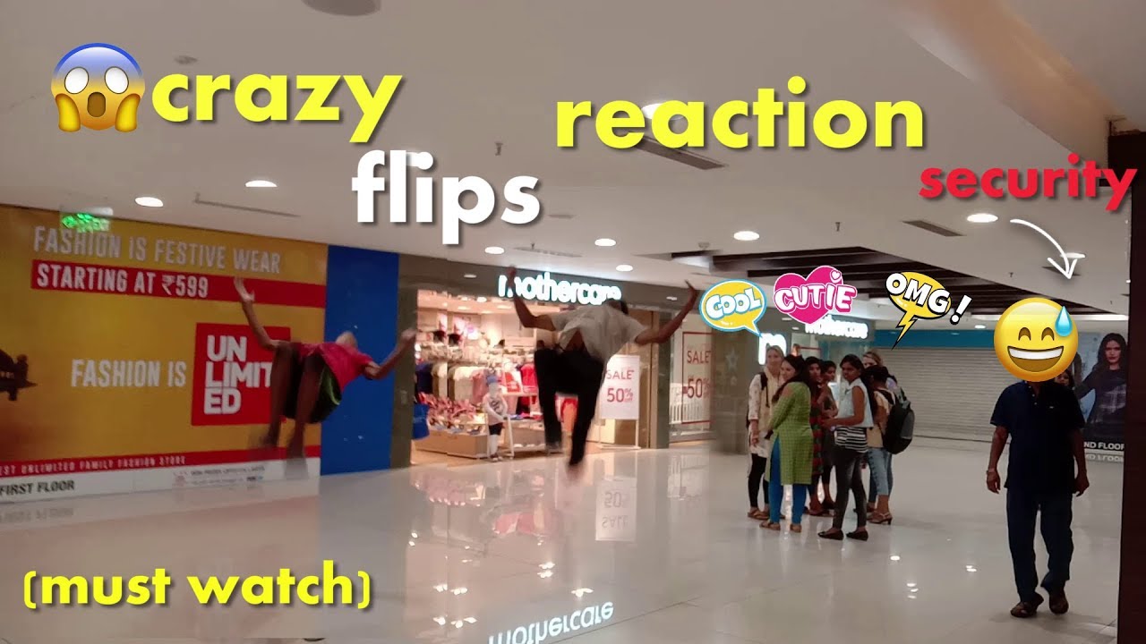 flip reaction in mall / backflip in public - hyperhook aashish