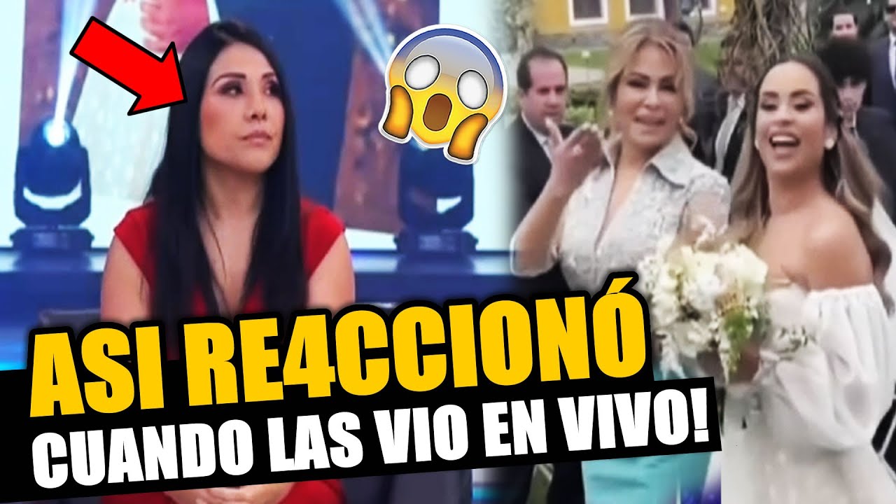 LA RE4CCIÓN DE TULA RODRIGUEZ CUANDO COLOCAN IMAGENES DE GISELA VALCARCEL EN LA BODA DE ETHEL