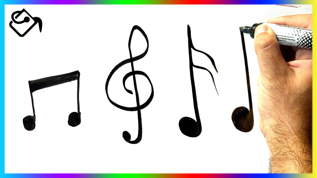 Comment dessiner une NOTE de MUSIQUE facile &agrave; dessiner