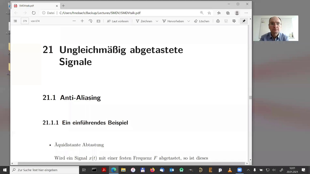 Signal- und Messdatenverarbeitung, Holger Nobach, Kap. 21: Ungleichmäßig abgetastete Signale, Teil 1
