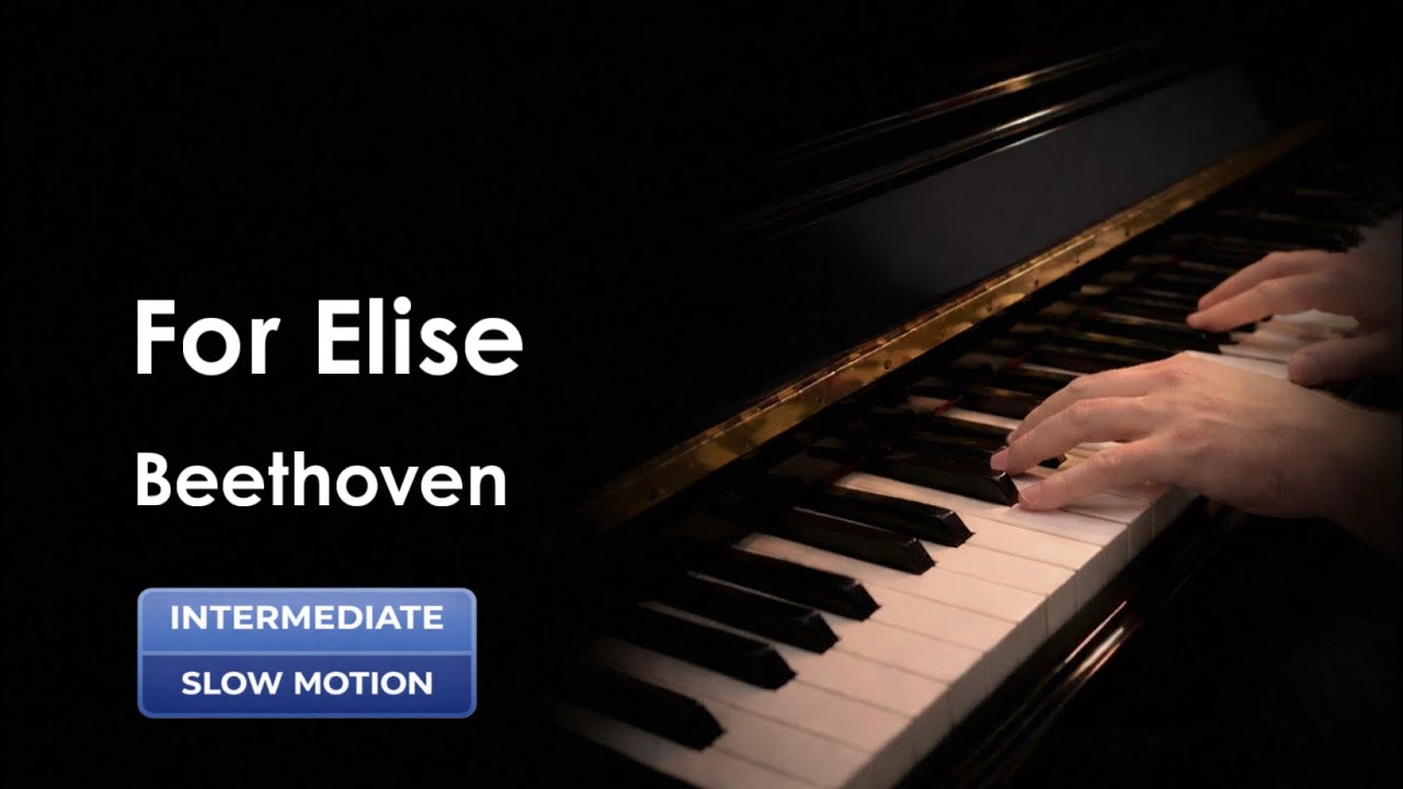 Beethoven: For Elise, Slow Motion Piano Tutorial