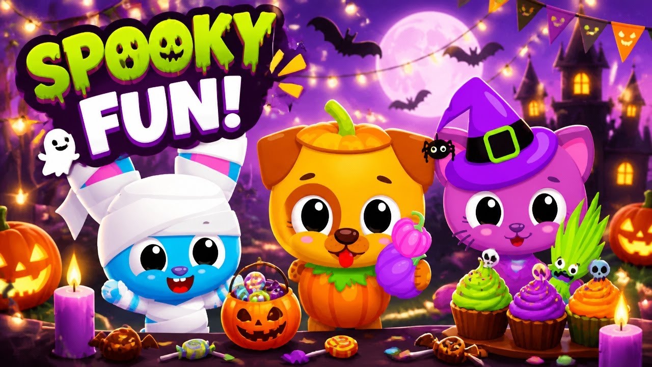 🎃 👻 Хэллоуин игра для детей - Малыши зверята и Жуткая вечеринка
