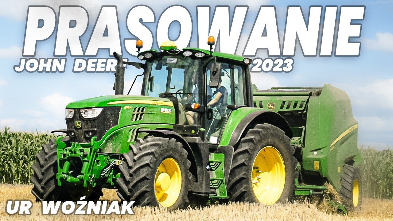 ✓Prasowanie Słomy 2023✓Woźniak Usługi Rolnicze✓Misja 800 Bel!!✓John Deere 6155M & John Deere V 451R✓