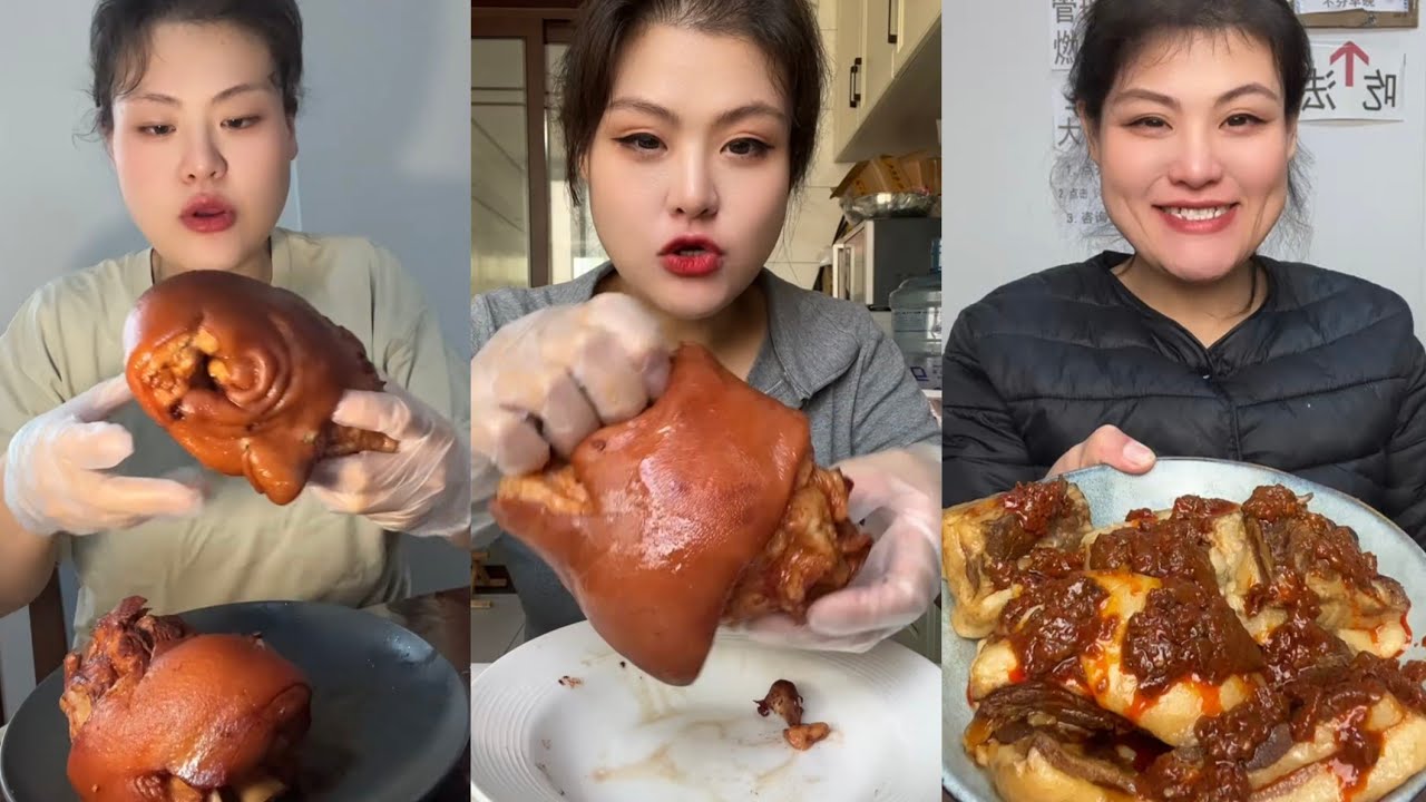 Yummy /Eating Challenges 🤤 Pork belly Spicy noodles 🍜😋 fired chicken 🍗#eatingshow #delicious #eat 