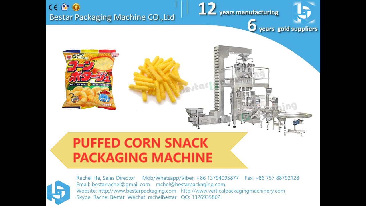 Puffed corn snack packing machine [BESTAR] VFFS automatic weighing packaging machine