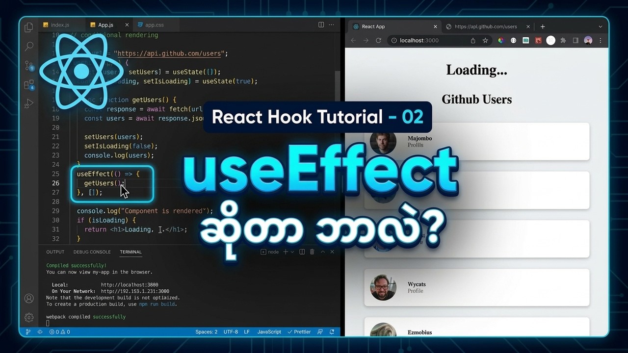 React Hook  Tutorial -02 : Use Effect | Myanmar