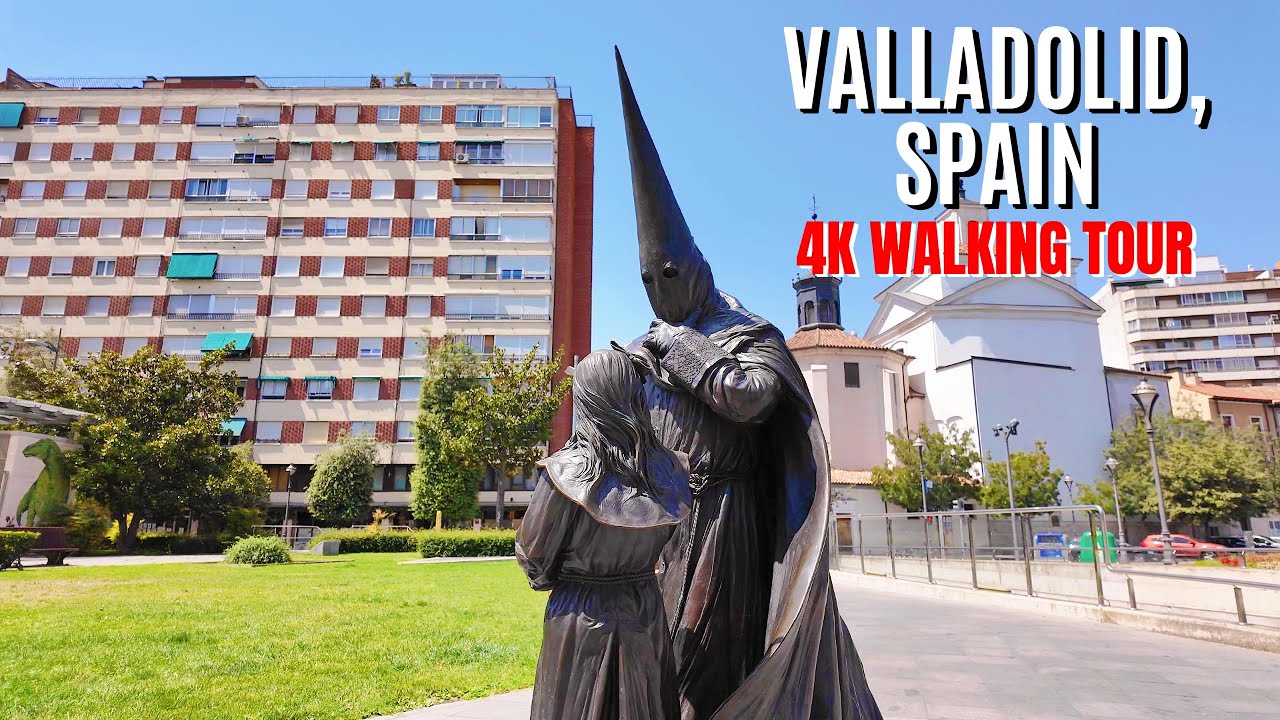 [4K] 🇪🇸 Valladolid Spain Walking Tour | Monument to the Cofrade, Cervantes Square, San Pablo Church💖