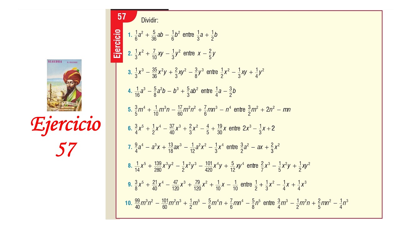 Algebra de Baldor: Ejercicio 57 - Completo