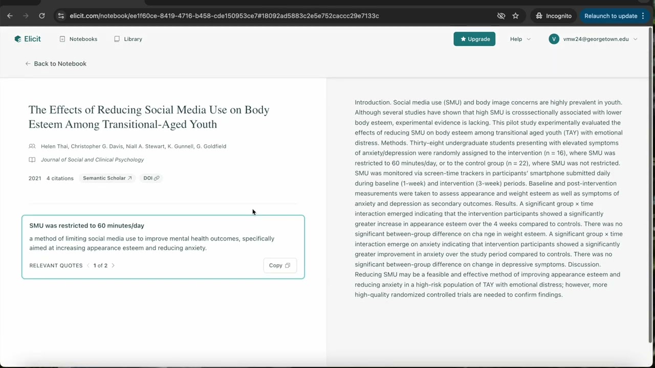 AI Elicit Tutorial for College Students