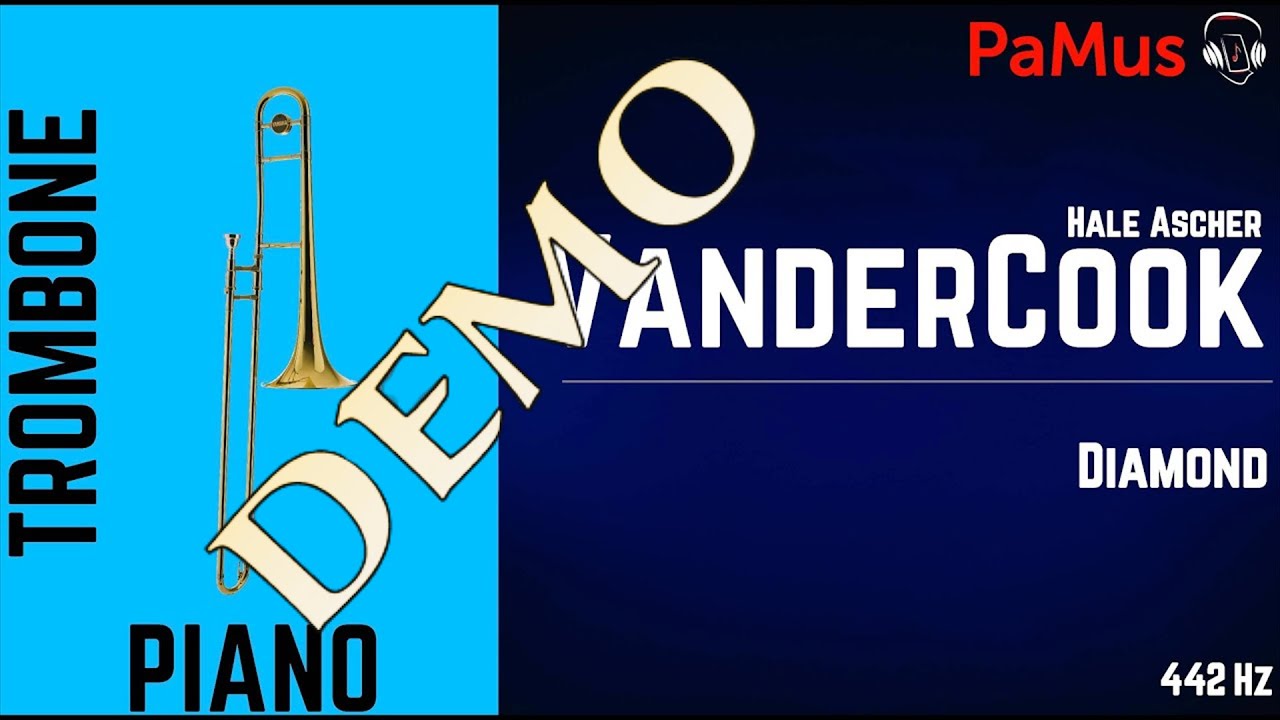 Vander Cook: Diamond for trombone - piano accompaniment 442Hz