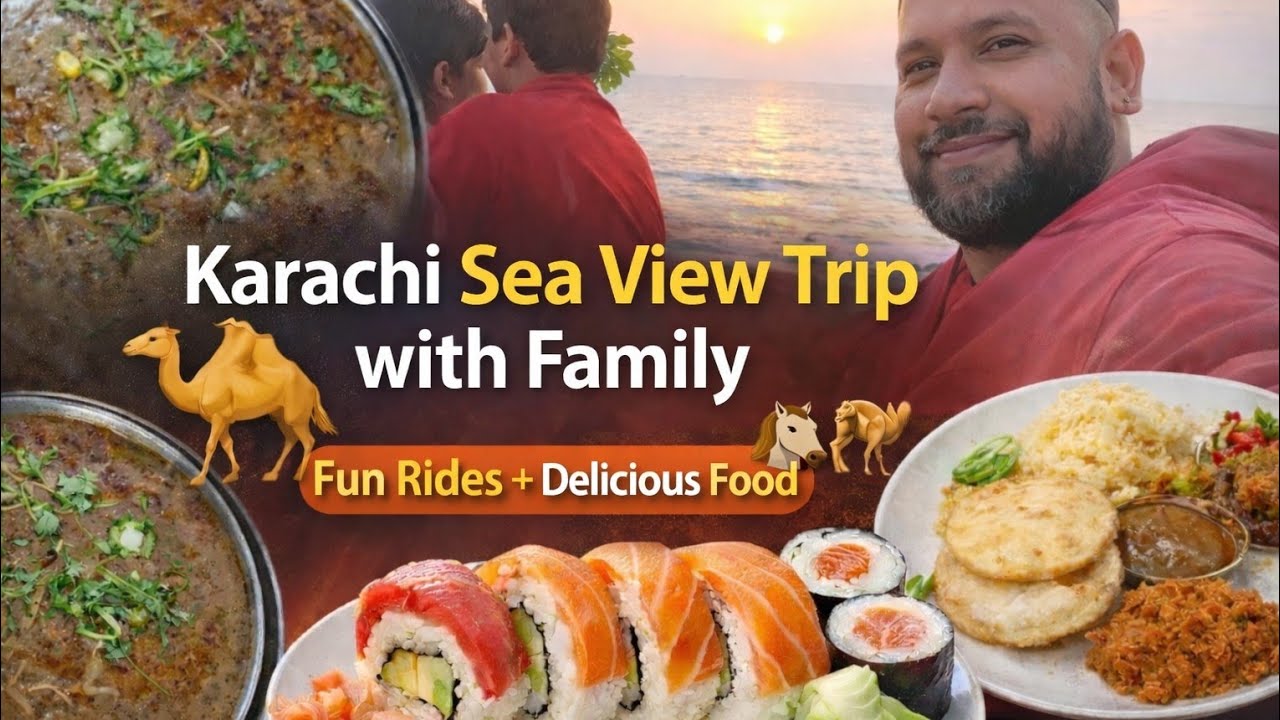 Family Trip to Sea | Camel & Horse Riding | Sushi & Nihari | Sunset Vlog ❤️