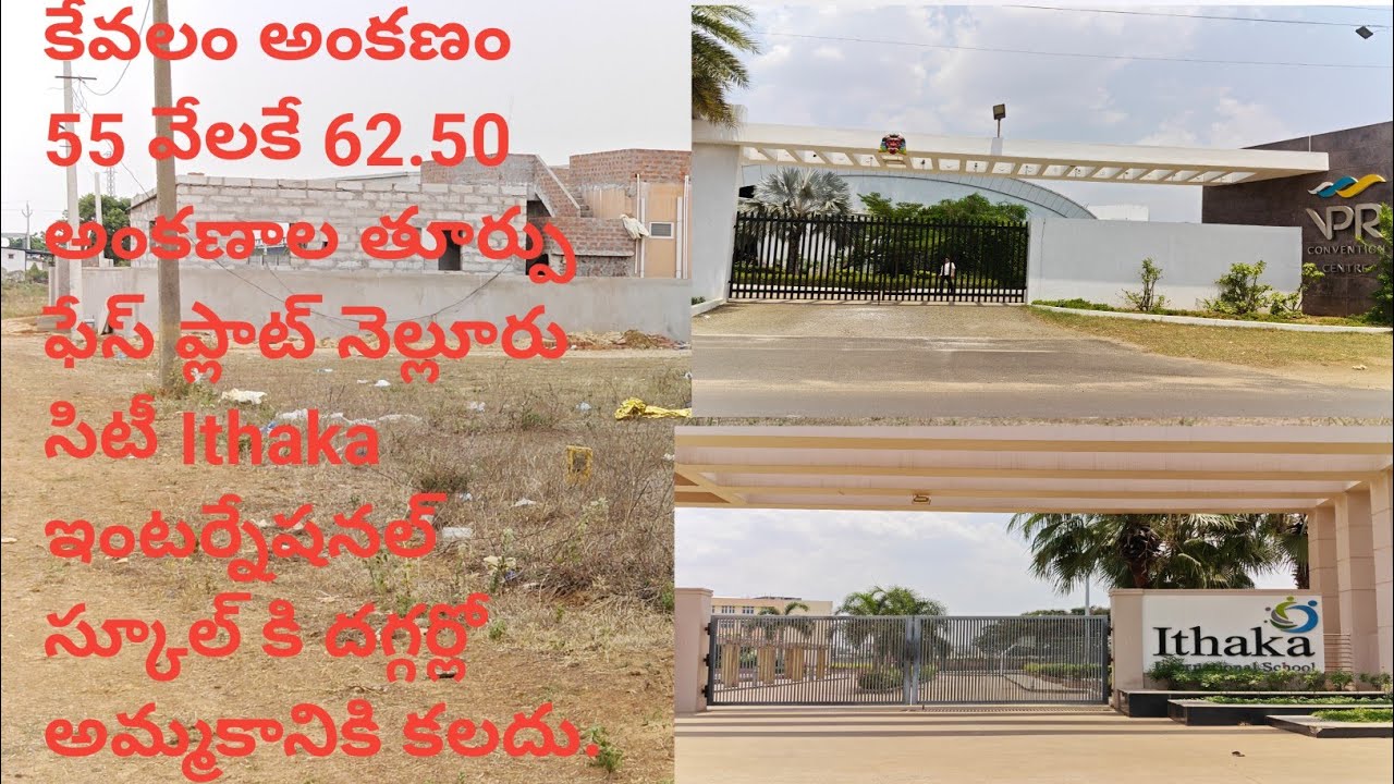 కేవలం 55 వేలకే అంకణం 62.5 అంకణాల తూర్పు ఫేస్ Plot నెల్లూరు సిటీ ithaka ఇంటర్నేషనల్ స్కూల్కి దగ్గర్లో