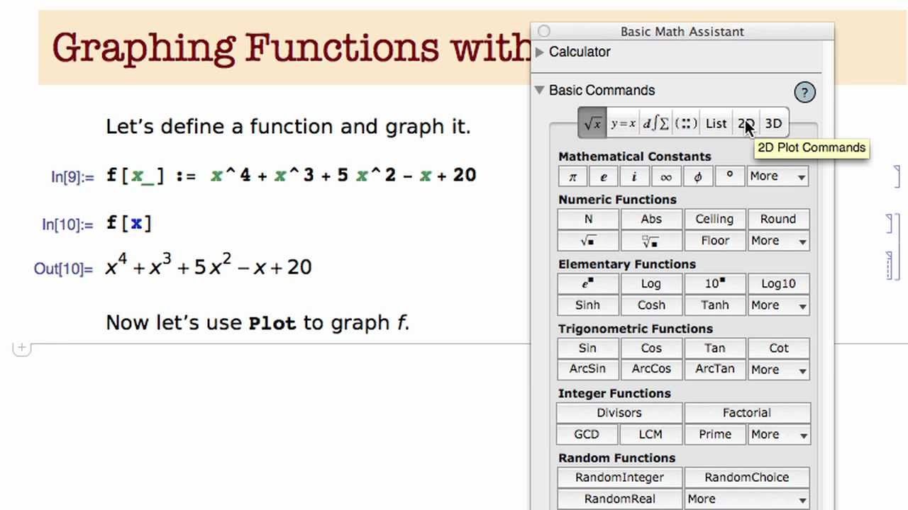 Graphing Functions with Mathematica