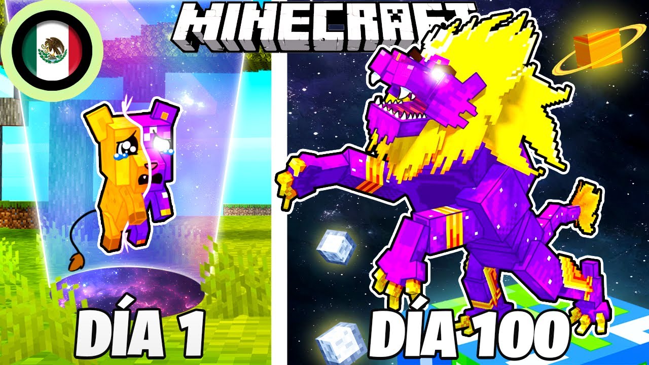SOBREVIV&Iacute; 100 D&Iacute;AS como un LE&Oacute;N C&Oacute;SMICO en MINECRAFT HARDCORE!