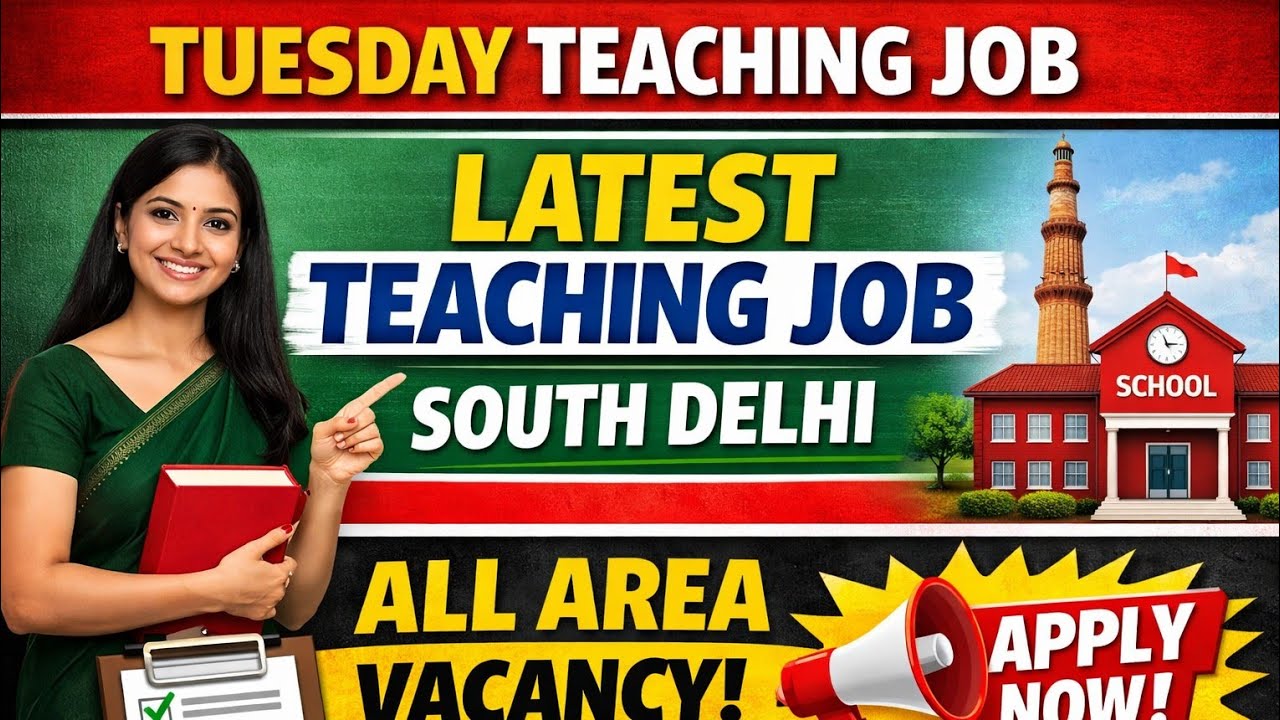 Tuesday Fresh Teaching Jobs | Delhi NCR School Vacancy
