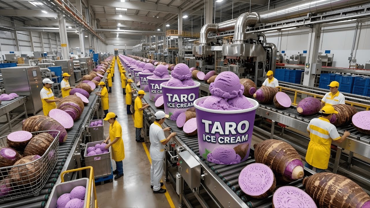 Inside the Taro Ice Cream Factory: How Real Taro Becomes Purple Premium Ice Cream (Full Process)