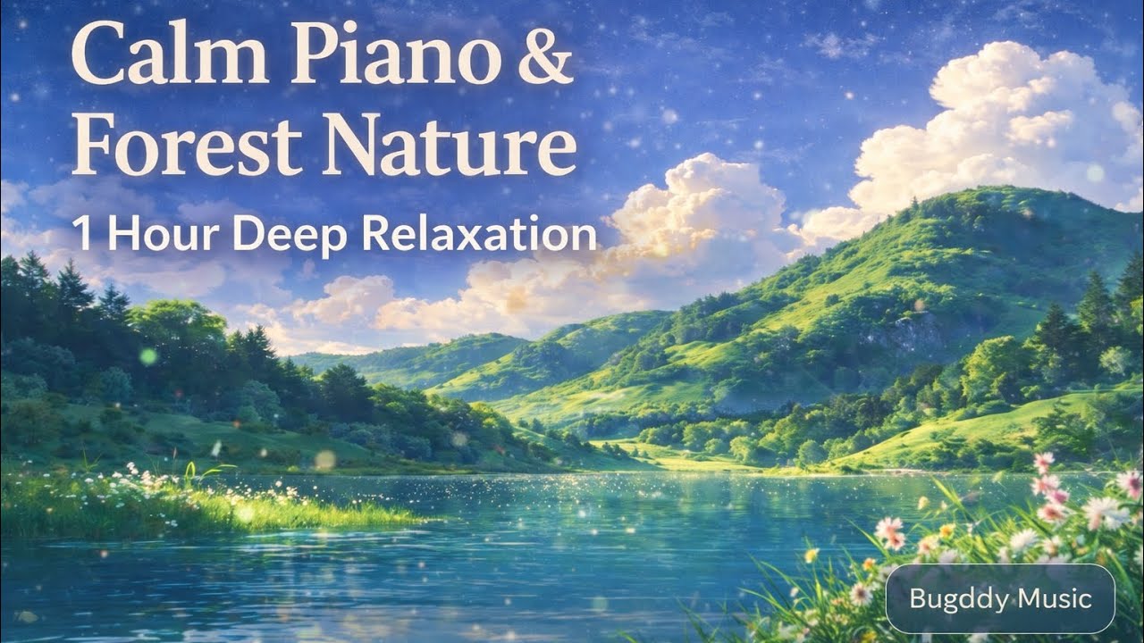 Calm Piano & Forest Nature Sounds (1 Hour) | Deep Relaxation, Focus & Sleep Ambience
