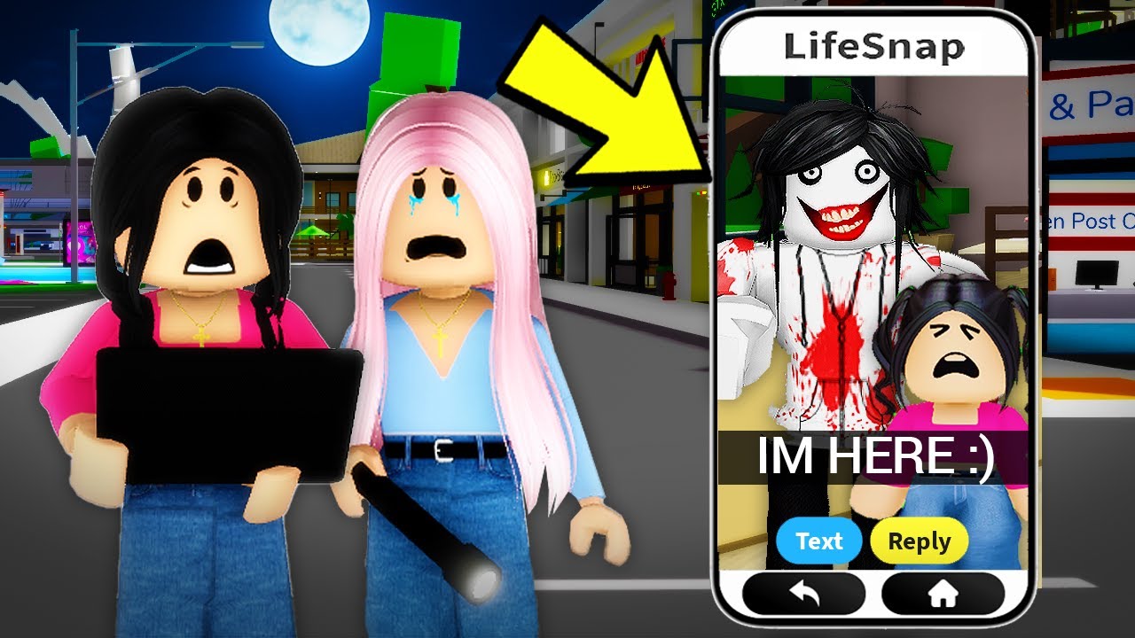 СЕРИЙНЫЙ УБИЙЦА ПОЯВИТСЯ В ROBLOX SNAPCHAT! *СТРАШНО* 🪓😰 (ролевая игра по фильму &laquo;Брукхейвен&raquo;)